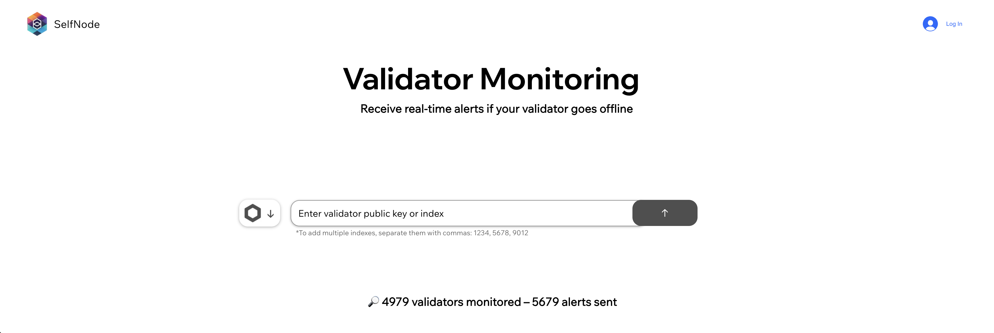 Selfnode Validator Monitoring Frontpage